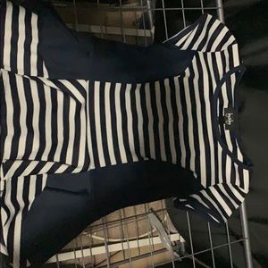 Dark blue stripped dress up shirt